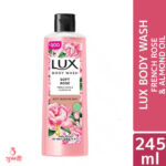 Lux Body Wash Soft Skin French Rose & Almond Oil – 245ml French Rose Extract & Almond Oil Skin Feels Soft And Glowing With Glycerine Extra Foam 100% Recyclable Bottle Want extra from your soap? Switch to Lux Soft Skin Body Wash for 3 extra benefits. Indulge in extra foam, extra softness in an extra gentle formula. Indulge in a daily bath that captivates your senses with a delicate blend of French Rose extract & sweet Almond oil, that leaves your skin feeling soft and glowing. The alluring scent of French Roses will turn your shower into a moment of pure pleasure. Crafted by the world’s best perfumers, top notes of bergamot and red fruits fill your senses before evolving into a feminine floral heart of rose, white florals and violets for perfume that indulges. At the base of this LUX fine fragrance body wash sits musk, amber and vanilla – sweet scents that softens the fragrance and lingers on your skin. Formulated with glycerine, a well-known skincare ingredient that helps preserve skin’s natural moisture, Lux Soft Skin Body Wash leaves your skin feeling soft and glowing. Lather up for a sensorial shower like never before in just 3 steps: Step 1 – Create rich foam by pouring a coin sized drop on a wet loofah. Squeeze to make it lather. Step 2 – Massage rich lather on wet skin, then rinse away thoroughly with water. Step 3 – Enjoy an alluring floral fragrance and soft, glowing skin. Ingredients: Ingredients: water, sodium laureth sulphate, glycerine, cocamidopropyl betaine, sodium chloride, acrylates copolymer, perfume, sodium benzoate, citric acid, sodium hydroxide, glycol distearate, benzophenone-4, cocoamide mea, tetrasodium edta, peg-40 hydrogenated castor oil, trideceth-9 , ppg-9, sericin, prunus amygdalus dulcis (sweet almond) oil, rosa gallica flower extract, cymbopogon martini oil, jasminum officinale (jasmine) flower extract, nelumbium speciosum flower oil, mentha arvensis leaf oil, potassium sorbate, prunus armeniaca (apricot) kernel oil, helianthus annuus (sunflower) flower extract, aloe barbadensis leafjuice, lavandula angustifolia (lavender) flower/leaf/stem extract, camellia sinensis leaf extract, simmondsia chinensis (jojoba) seed oil, nelumbo nucifera leaf extract, citrus aurantium dulcis (orange) flower oil, honey, alpha-isomethyl ionone, benzyl salicylate, citronellol, hexyl cinnamal, linalool, ci 14700.