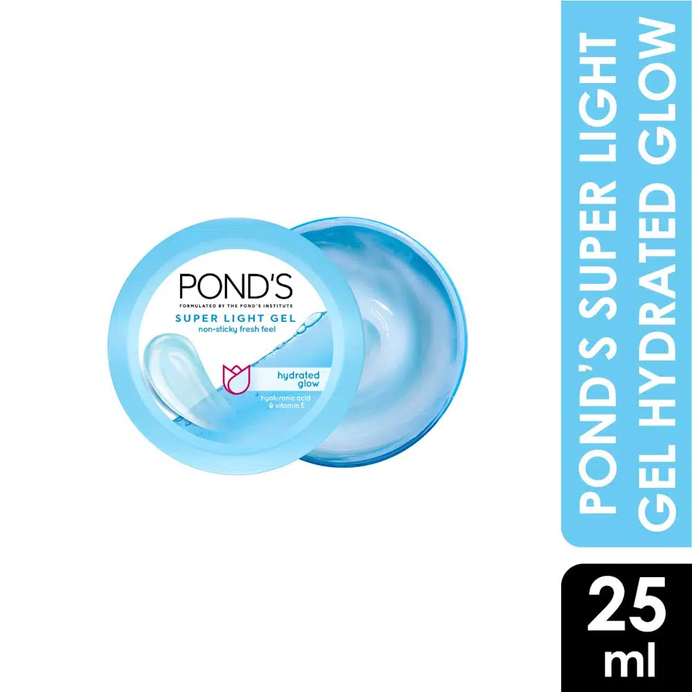 Ponds Super Light Gel Moisturizer – 25ml Pond’s Super Light Gel Moisturizer. This innovative gel-based formula is enriched with Vitamin E and glycerin, providing intense hydration without the heaviness of traditional creams