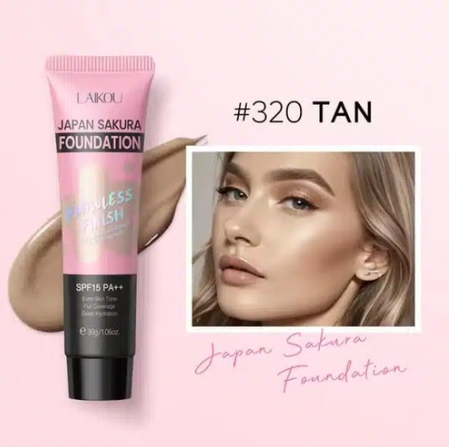 LAIKOU Sakura Foundation Tan Flawless Finish SPF15 PA++ – 320