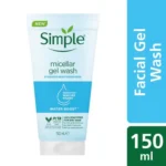 Simple Water Boost Micellar Facial Gel Wash – 150ml Simple Water Boost Micellar Gel Wash is a gentle and effective cleanser designed to hydrate and refresh your skin while removing dirt, oil, and makeup. Ideal for dry and sensitive skin, this micellar gel wash uses micellar technology to lift impurities without stripping your skin of its natural moisture. Perfect for daily use in Bangladesh’s humid climate, this gel wash ensures your skin remains soft, smooth, and thoroughly cleansed. Why Choose Simple Water Boost Micellar Gel Wash? Simple Water Boost Micellar Gel Wash is specifically formulated to provide a hydrating cleanse that suits all skin types, especially those prone to dryness and sensitivity. The micellar technology works by attracting and lifting away dirt and oil while maintaining your skin’s moisture balance. This makes it an excellent choice for those looking to keep their skin hydrated and fresh in Bangladesh’s hot and humid conditions. Key Features: Micellar Technology: Effectively cleanses without harsh rubbing, leaving your skin clean and refreshed. Instant Hydration: Enriched with hydrating ingredients, this gel wash instantly boosts your skin’s moisture levels, preventing dryness. Gentle Formula: Free from artificial perfumes, colors, and harsh chemicals, making it perfect for sensitive skin. No Rinse Option: Can be used without rinsing for a quick cleanse, or rinsed off for a refreshing finish. Dermatologically Tested: Safe for all skin types, including sensitive skin, ensuring a gentle yet effective cleanse. How to Use: Apply to Wet Skin: Squeeze a small amount of Simple Water Boost Micellar Gel Wash onto your hands and lather. Massage Gently: Gently massage the gel wash onto your face in circular motions. Rinse or Wipe Away: Rinse thoroughly with water, or wipe away with a cotton pad if you’re on the go. Follow Up: For best results, follow with a hydrating moisturizer to lock in moisture. Simple Water Boost Micellar Gel Wash Price in Bangladesh: The Simple Water Boost Micellar Gel Wash price in Bangladesh is affordable, making it an accessible option for those looking to incorporate a high-quality, hydrating cleanser into their daily routine. Available at various beauty stores and online platforms, this product ensures that everyone in Bangladesh can enjoy the benefits of clean, hydrated skin without overspending. Conclusion: For those living in Bangladesh, Simple Water Boost Micellar Gel Wash is an essential skincare product that delivers gentle yet effective cleansing with added hydration. Its lightweight, non-drying formula makes it perfect for everyday use, ensuring your skin remains soft, smooth, and hydrated, even in challenging climates.
