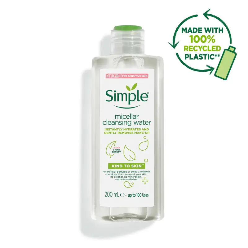 Simple-kind-to-skin-micellar-cleansing-water Upgrade your skincare routine with Simple Kind to Skin Micellar Cleansing Water—the perfect balance of clean, kind, and effective.