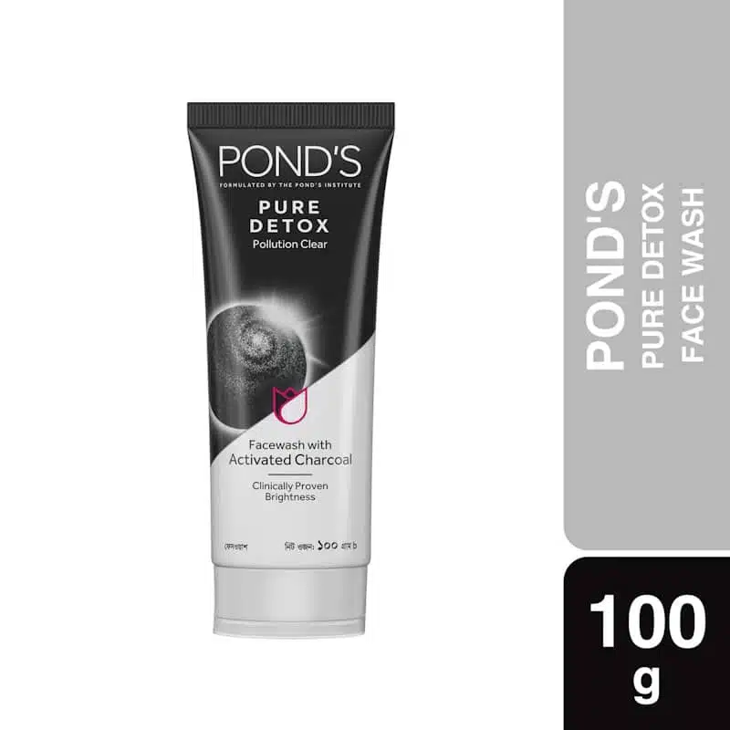 pondas-pure-detox-pollution-clear-100g Pollution Off. Glow On. Packed with the purifying power of activated charcoal, Pond’s Pure Detox Pollution Clear Face Wash offers a deep cleanse that targets pollutants, impurities, and dullness—leaving your skin feeling pure, fresh, and glowing.