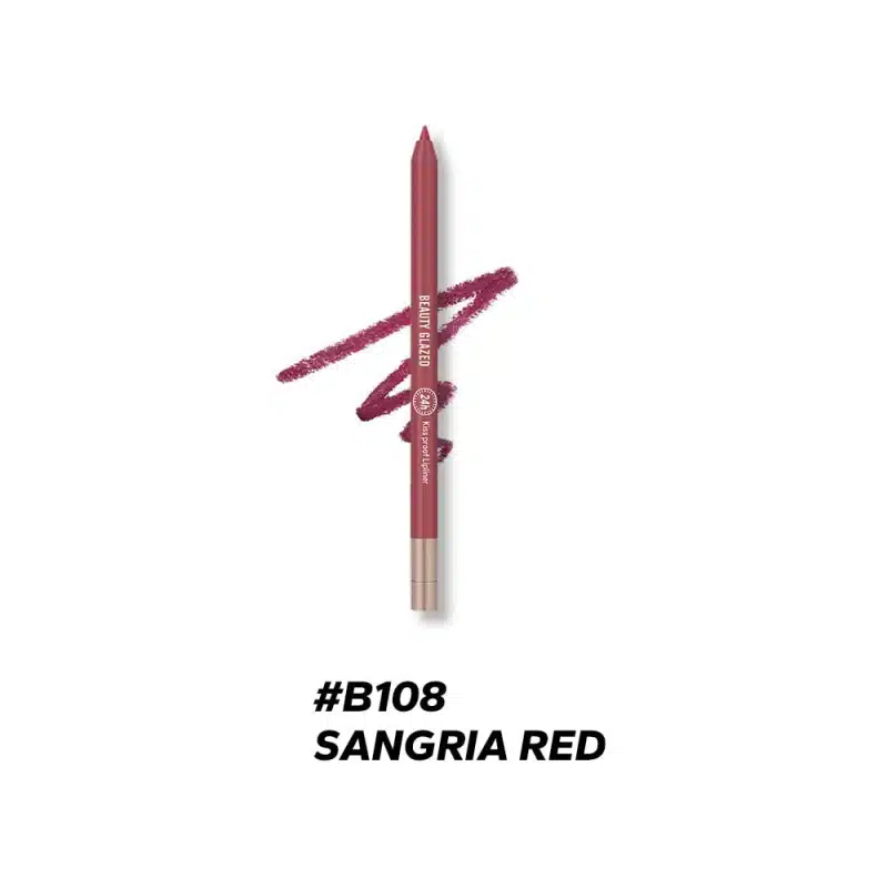 Beauty Glazed Lip Liner Waterproof & Long Lasting – B108 Sangria Red