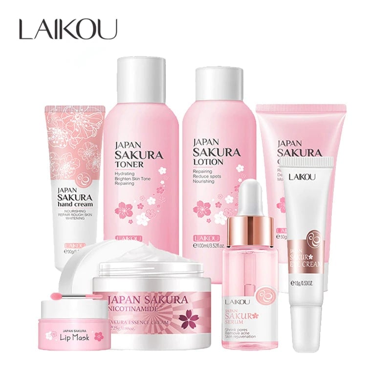 Laikou Sakura Skin Care Combo – 8PCS Set